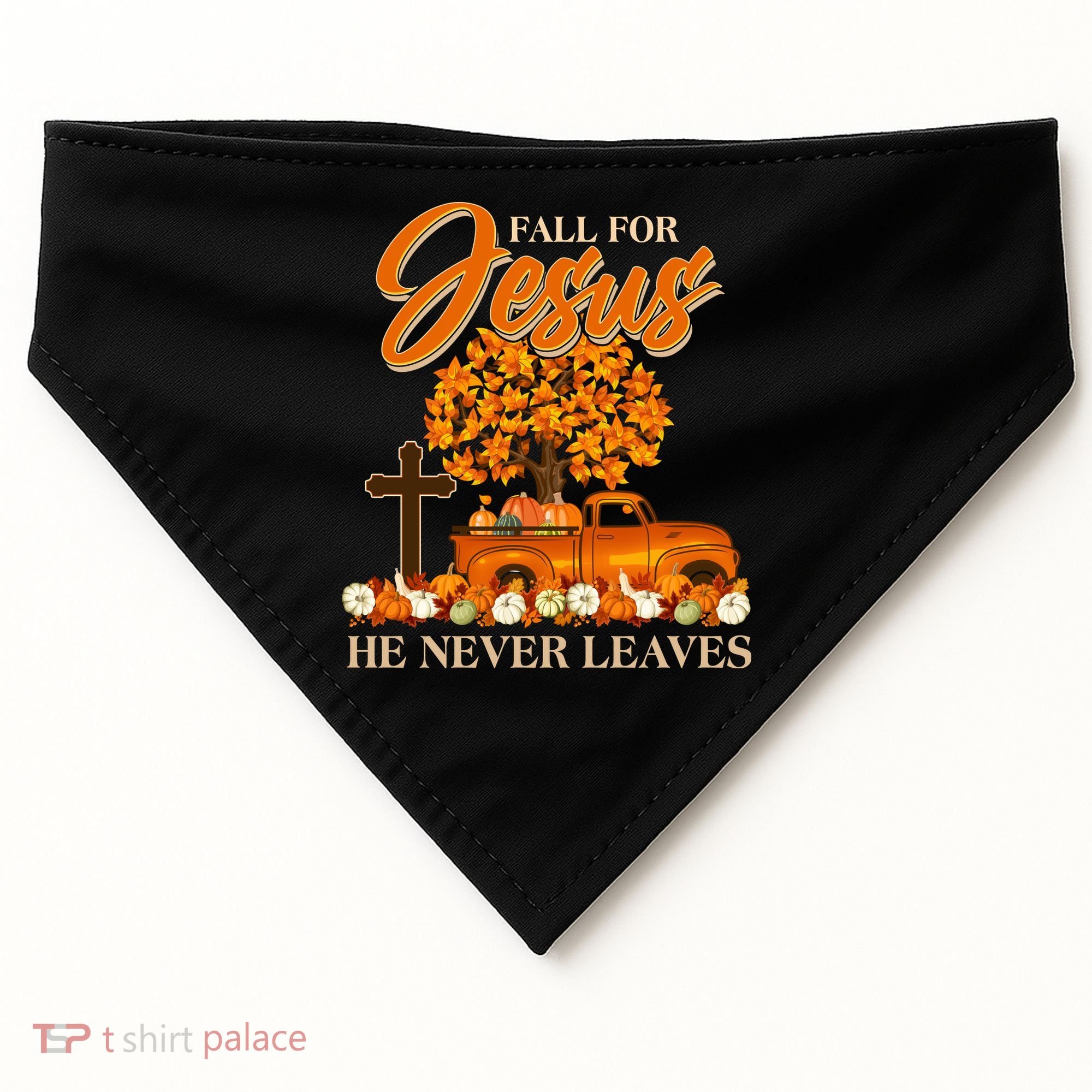 Fall For Jesus Ne Never Leaves USA-Made Doggie Bandana