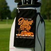 Fall For Jesus Ne Never Leaves Golf Towel thumb 2