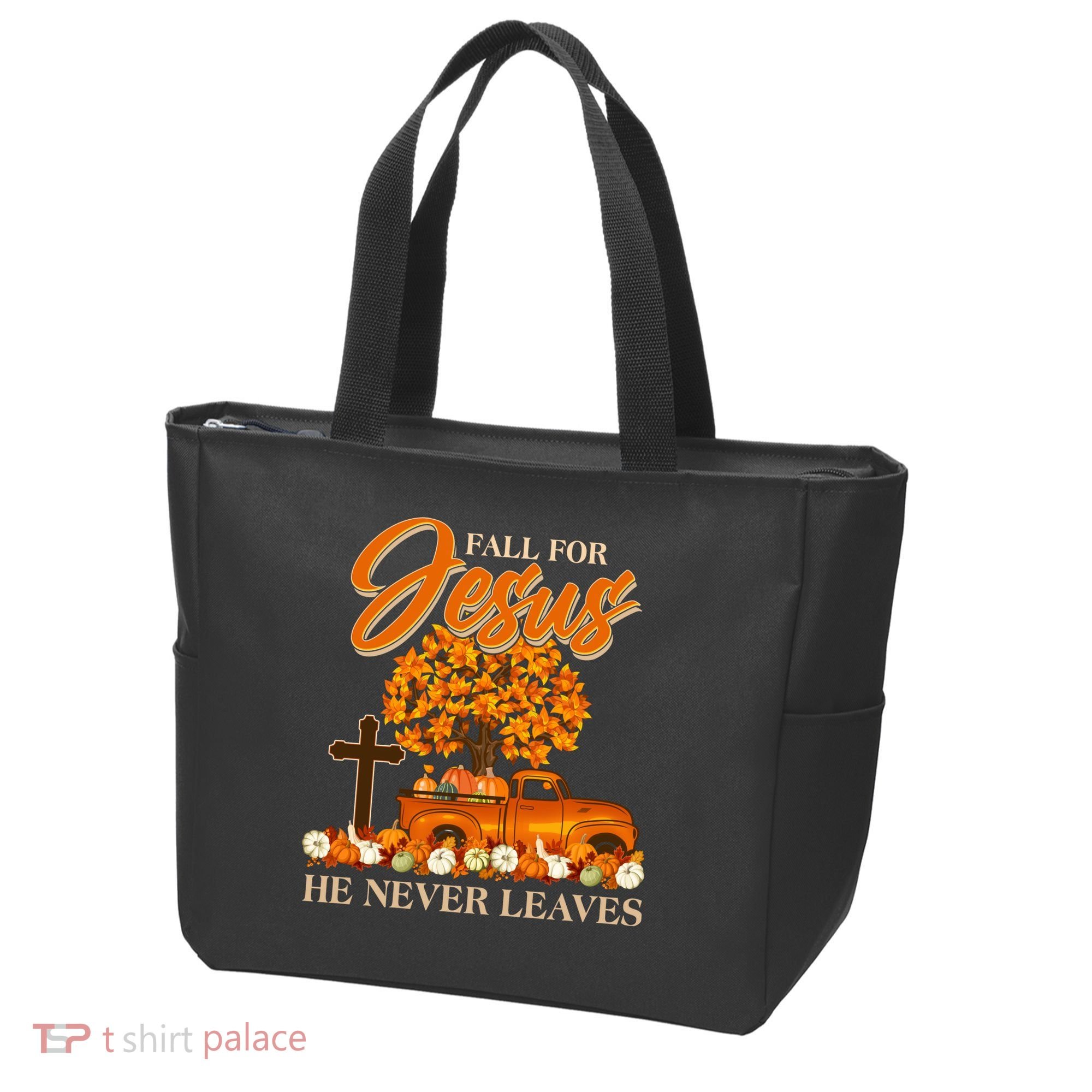 Fall For Jesus Ne Never Leaves Tote Bag