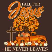 Fall For Jesus Ne Never Leaves T-Shirt thumb 7