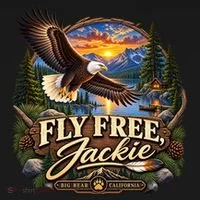 Fly Free Jackie Bald Eagle RIIP Kids Long Sleeve Shirt thumb 2