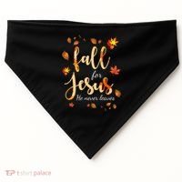 Fall For Jesus He Never Leaves Autumn USA-Made Doggie Bandana thumb 0