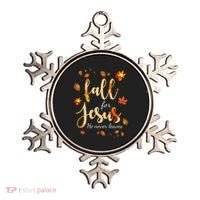 Fall For Jesus He Never Leaves Autumn Ornament thumb 0
