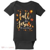 Fall For Jesus He Never Leaves Autumn Baby Bodysuit thumb 0