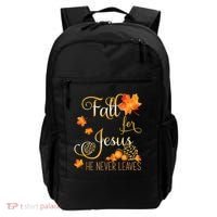 Fall For Jesus He Never Leaves Autumn Christian Prayers Backpack thumb 0