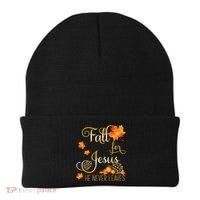 Fall For Jesus He Never Leaves Autumn Christian Prayers Beanie thumb 0