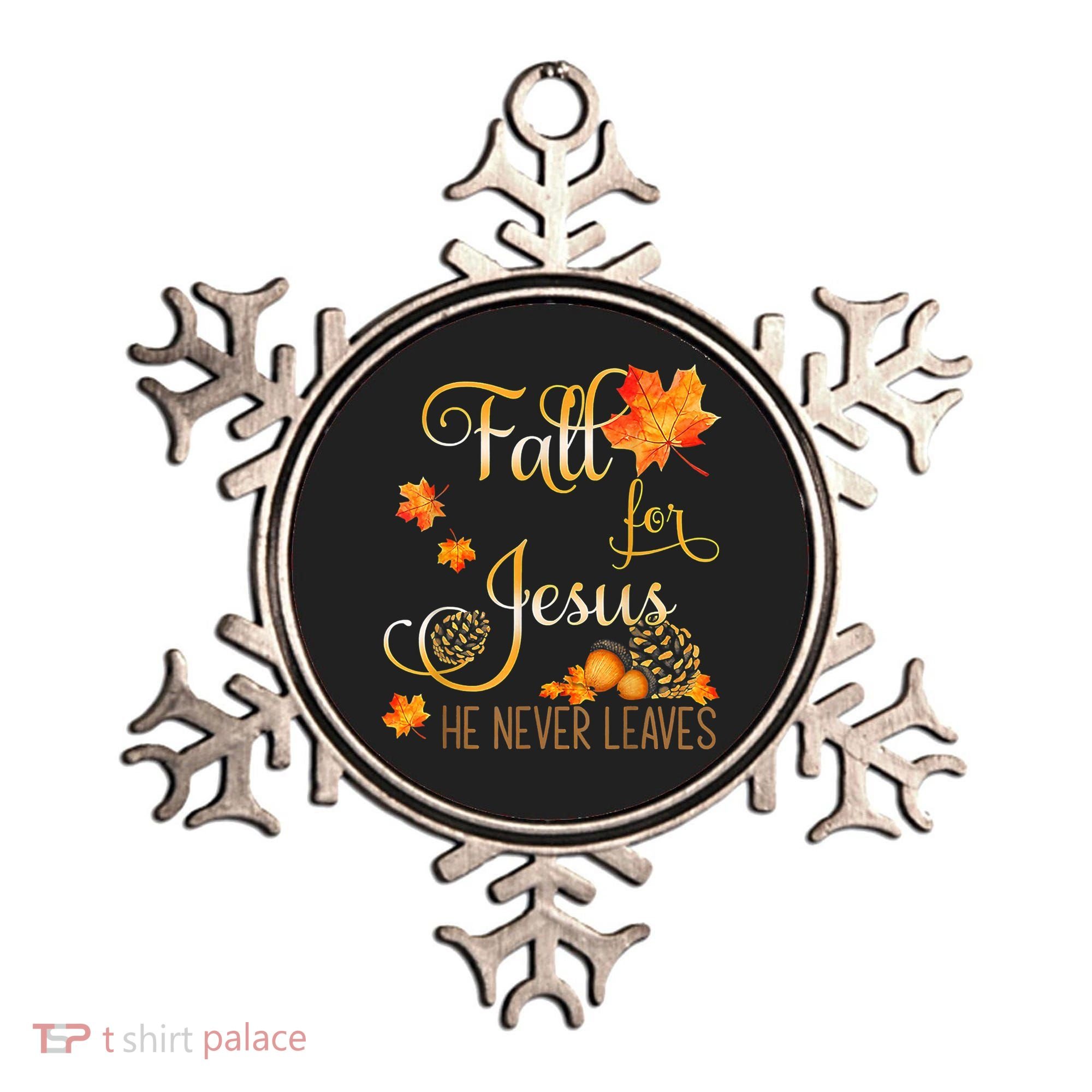 Fall For Jesus He Never Leaves Autumn Christian Prayers Ornament
