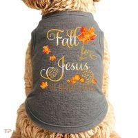 Fall For Jesus He Never Leaves Autumn Christian Prayers Doggie Tank thumb 0