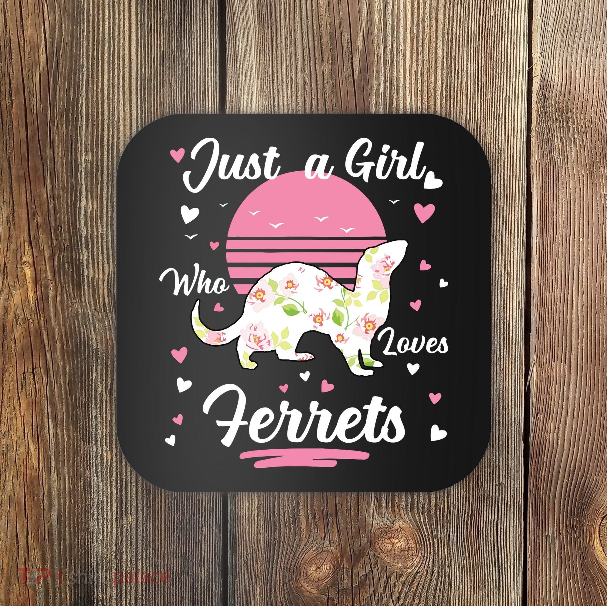 Ferret Ferret Just A Girl Who Loves Ferrets Coaster