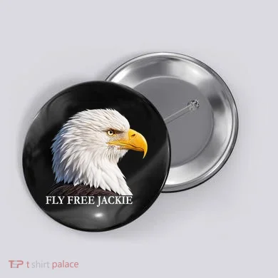 Fly Free Jackie Bald Eagle Button