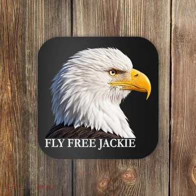Fly Free Jackie Bald Eagle Coaster