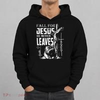 Fall For Jesus He Never Leaves Christian Thanksgiving Hoodie thumb 0