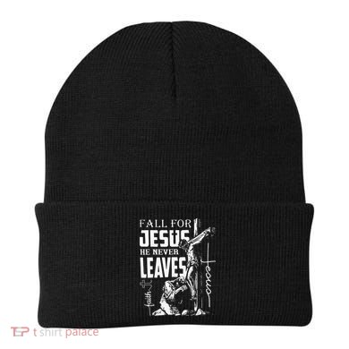 Fall For Jesus He Never Leaves Christian Thanksgiving Beanie