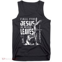 Fall For Jesus He Never Leaves Christian Thanksgiving Tank Top thumb 0