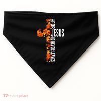 Fall For Jesus He Never Leaves Christian Faith Jesus Cross USA-Made Doggie Bandana thumb 0