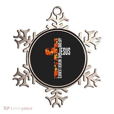 Fall For Jesus He Never Leaves Christian Faith Jesus Cross Ornament