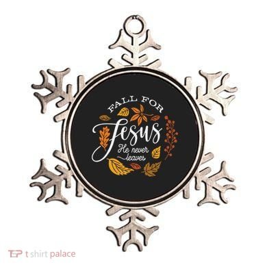 Fall For Jesus He Never Leaves Ornament