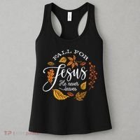 Fall For Jesus He Never Leaves Women's Tank Top thumb 3