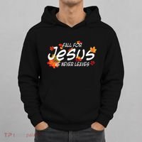 Fall For Jesus He Never Leaves Christian Halloween Hoodie thumb 0