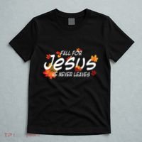 Fall For Jesus He Never Leaves Christian Halloween T-Shirt thumb 5