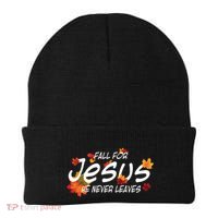 Fall For Jesus He Never Leaves Christian Halloween Beanie thumb 0
