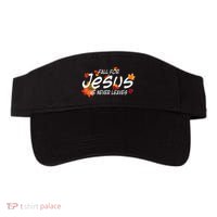 Fall For Jesus He Never Leaves Christian Halloween Visor thumb 0