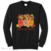 Fall For Jesus He Never Leaves Christian Lover Thanksgiving Sweatshirt thumb 0