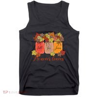 Fall For Jesus He Never Leaves Christian Lover Thanksgiving Tank Top thumb 0
