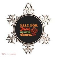 Fall For Jesus He Never Leaves Autumn Christian Faith Gift Ornament thumb 0