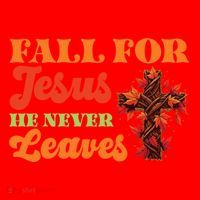 Fall For Jesus He Never Leaves Autumn Christian Faith Gift Santa Hat thumb 1