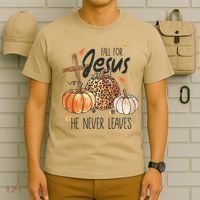 Fall for Jesus He Never Leaves Christian Thanksgiving Dinner T-Shirt thumb 6