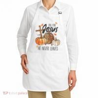 Fall for Jesus He Never Leaves Christian Thanksgiving Dinner Apron thumb 2