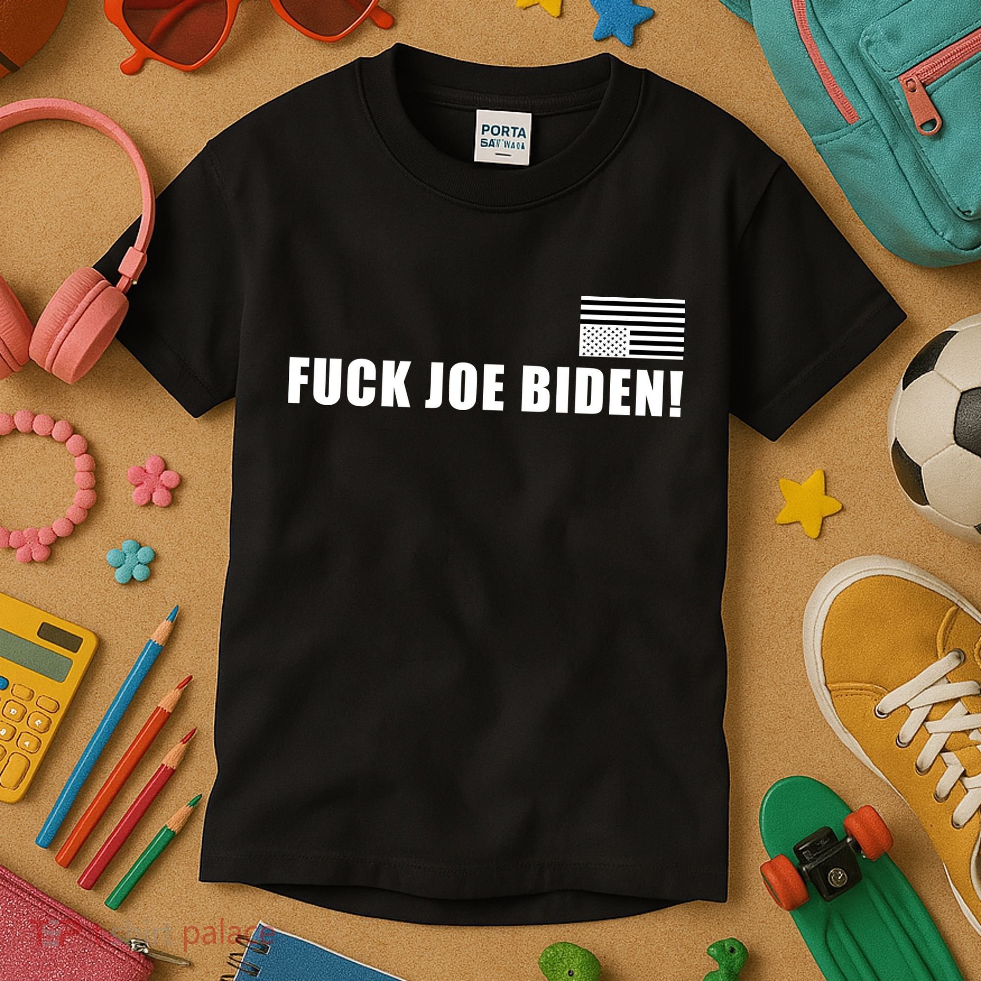 FJB F Joe Biden Upside Down American Flog Kids T-Shirt