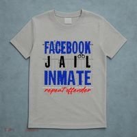 Funny Facebook Jail Inmate Repeat Offender T-Shirt thumb 5