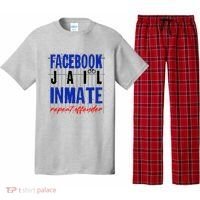 Funny Facebook Jail Inmate Repeat Offender Pajama Set thumb 0