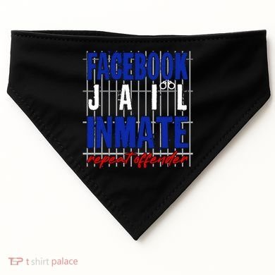 Funny Facebook Jail Inmate Repeat Offender USA-Made Doggie Bandana