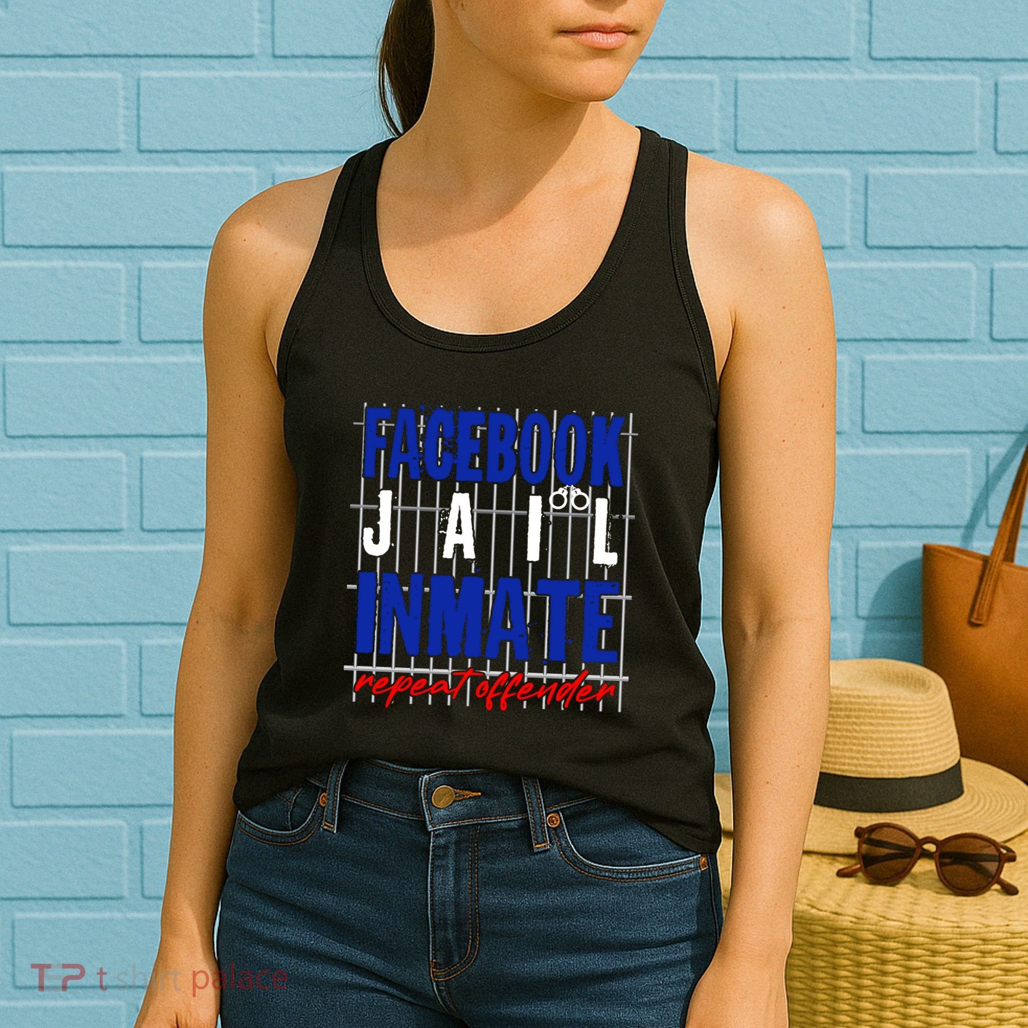Funny Facebook Jail Inmate Repeat Offender Women's Tank Top