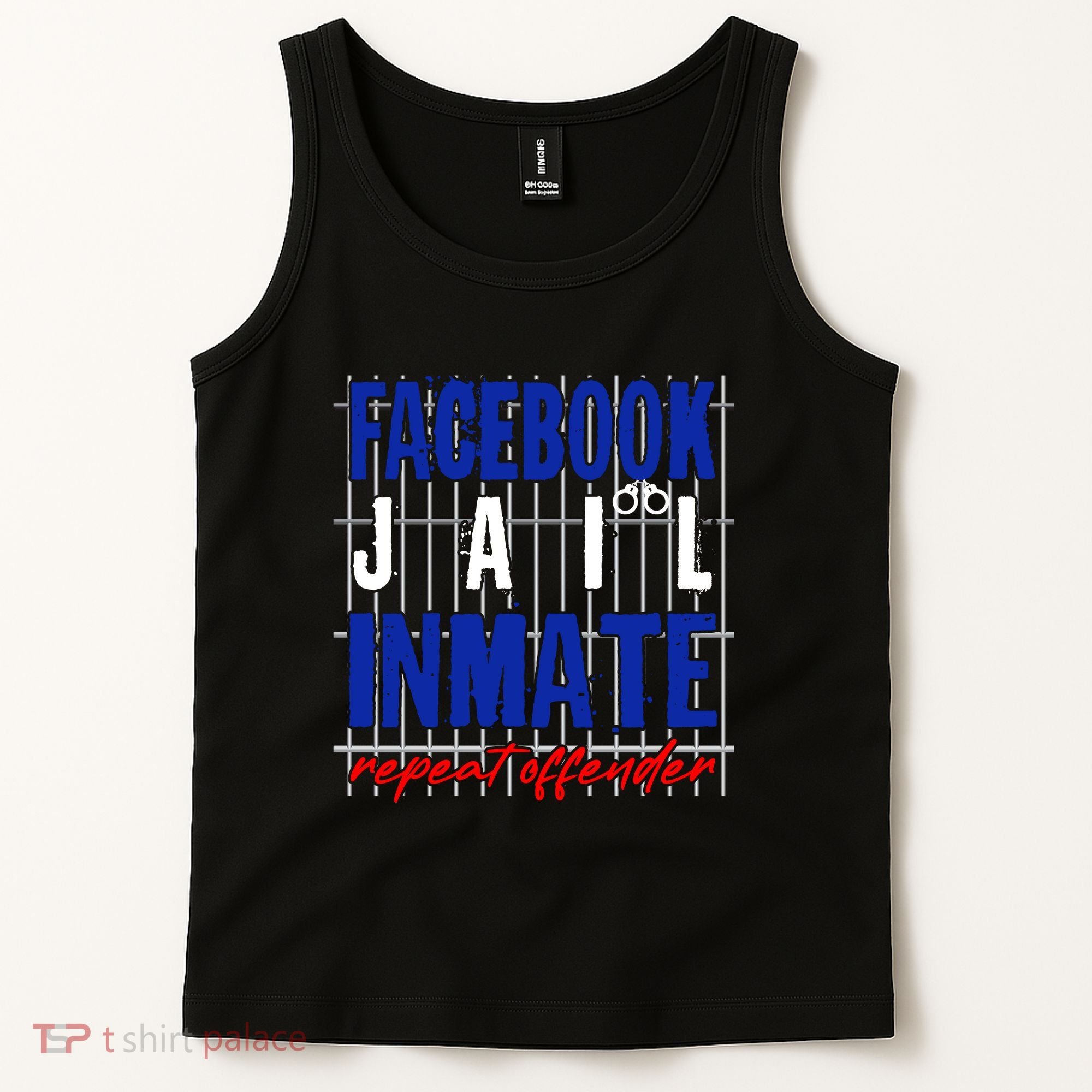 Funny Facebook Jail Inmate Repeat Offender Tank Top