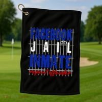 Funny Facebook Jail Inmate Repeat Offender Golf Towel thumb 1