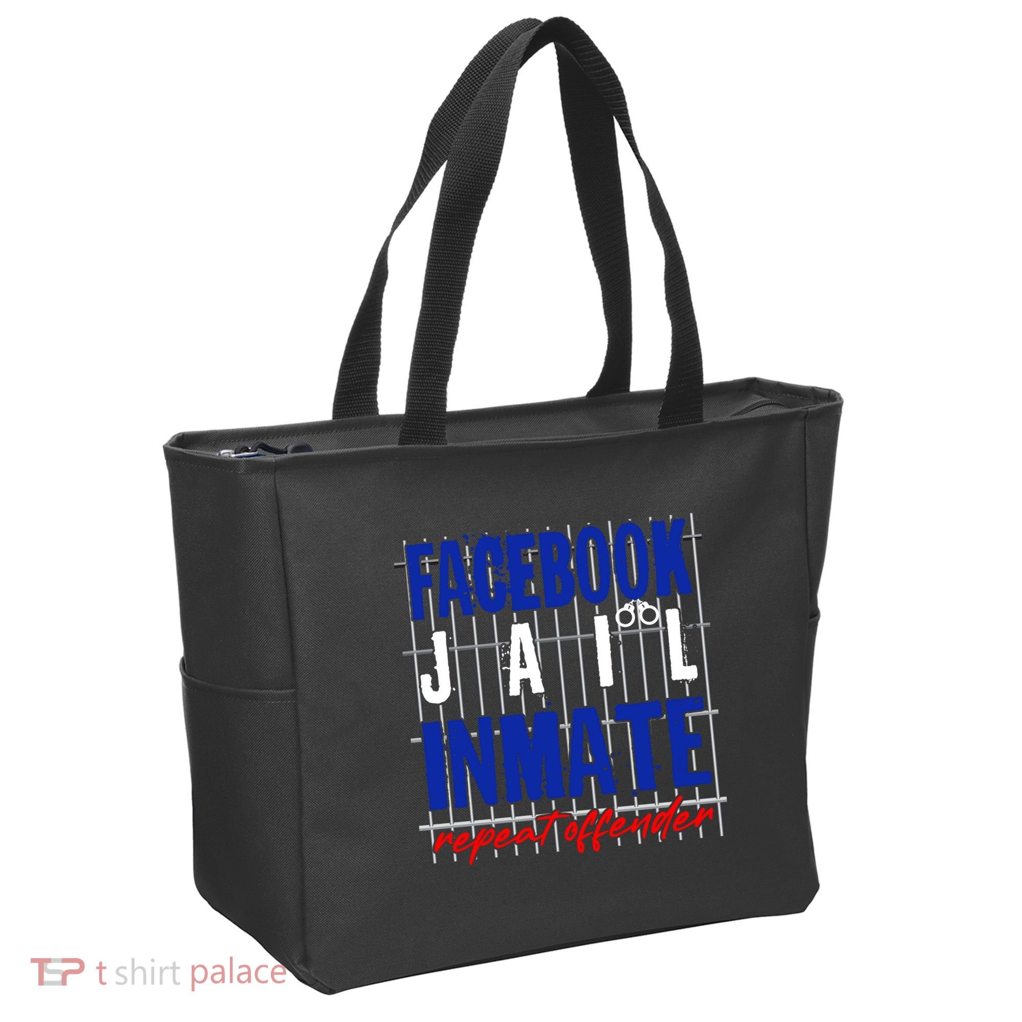 Funny Facebook Jail Inmate Repeat Offender Tote Bag