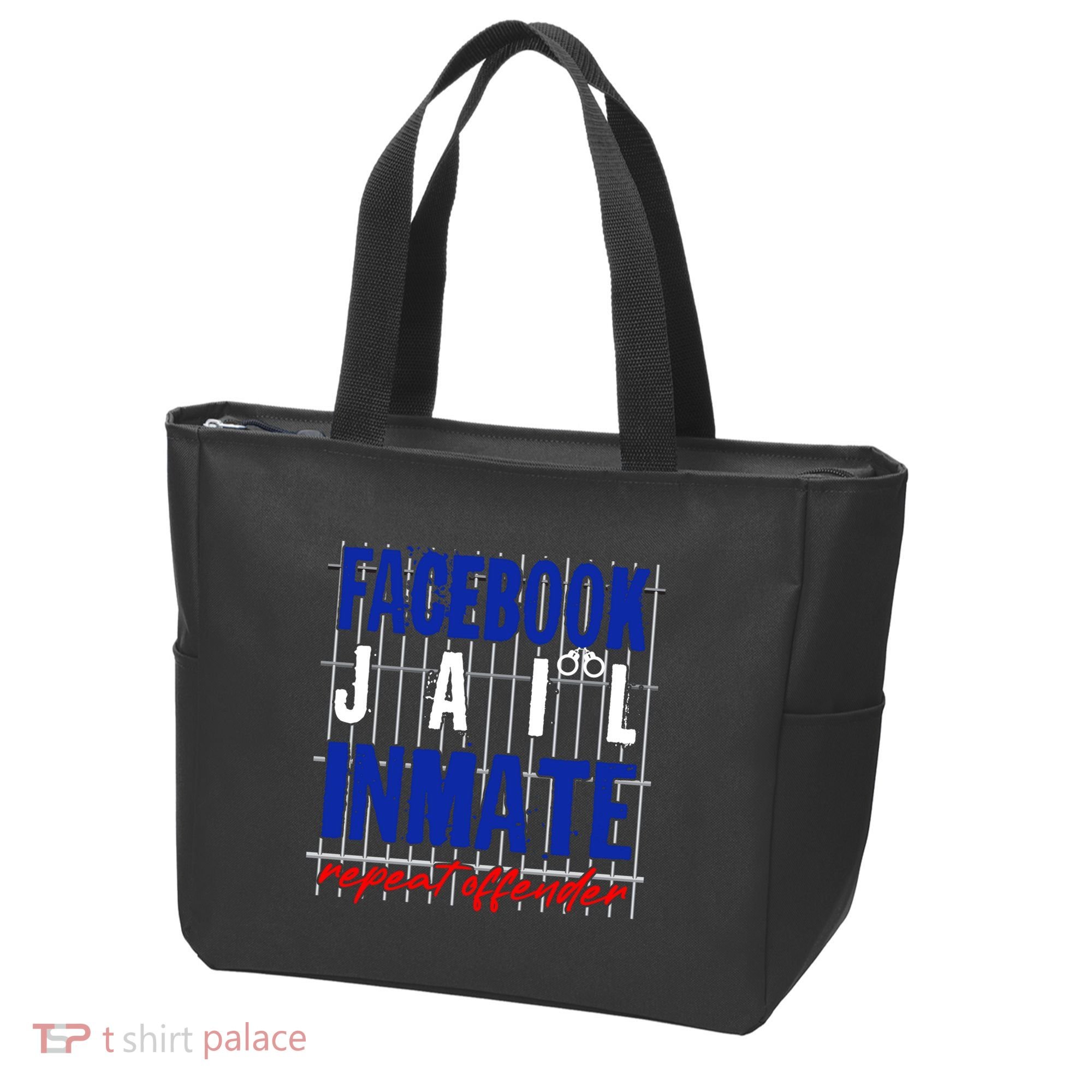 Funny Facebook Jail Inmate Repeat Offender Tote Bag