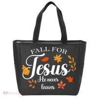 Fall For Jesus He Never Leaves Christianity Tote Bag thumb 0