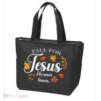 Fall For Jesus He Never Leaves Christianity Tote Bag thumb 3
