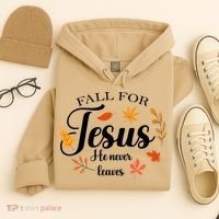 Fall For Jesus He Never Leaves Christianity Hoodie thumb 4