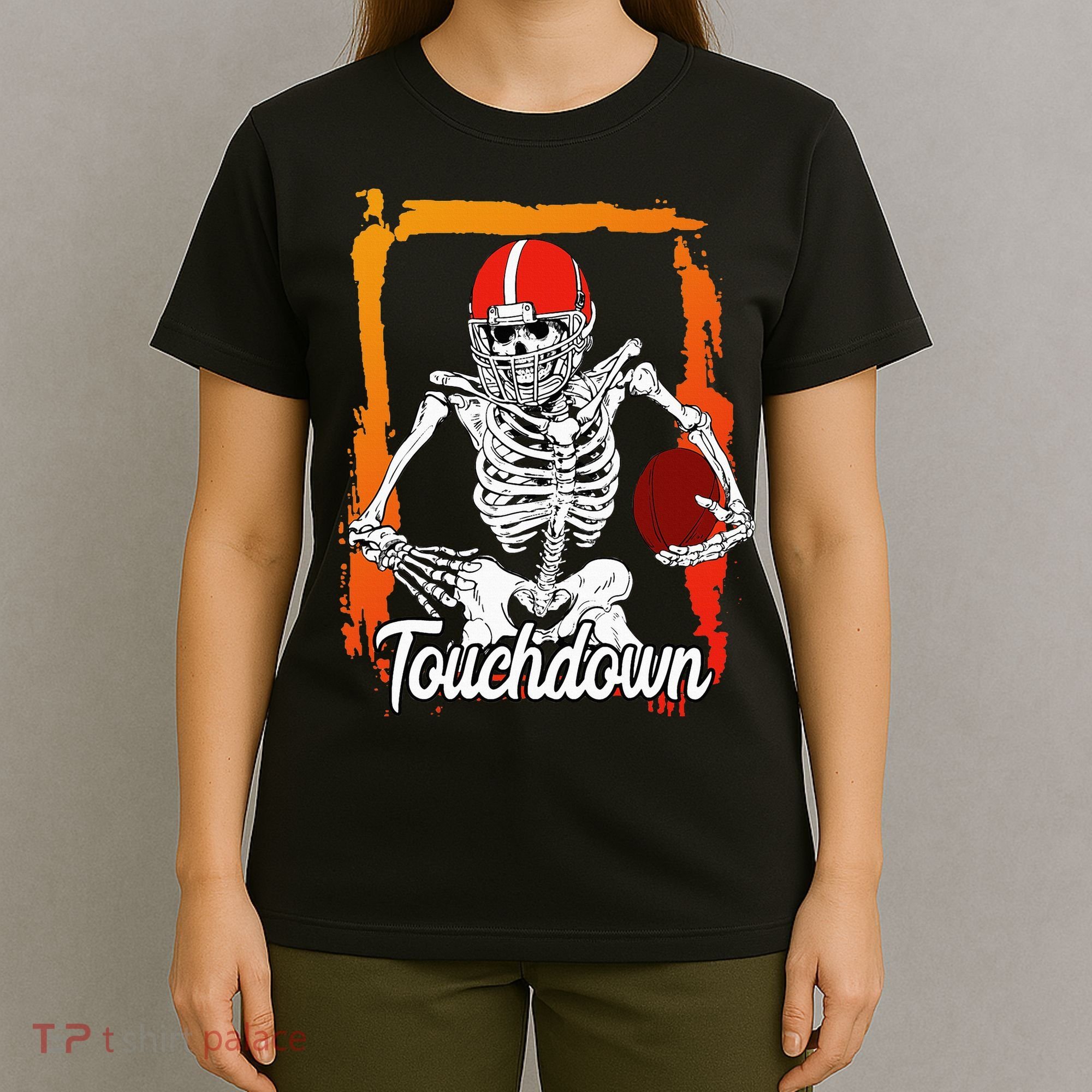 Football For Kids Halloween Skeleton T-Shirt