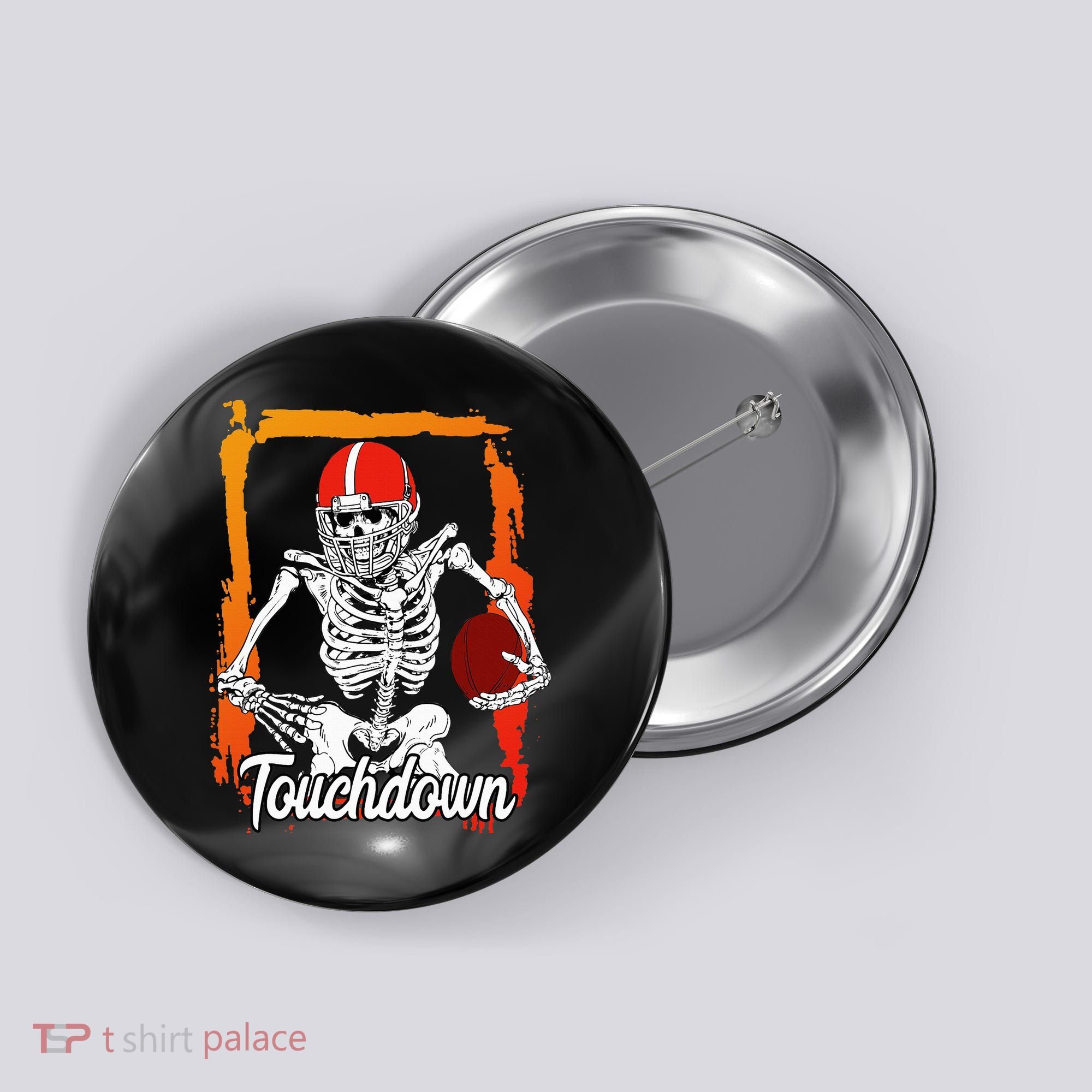 Football For Kids Halloween Skeleton Button