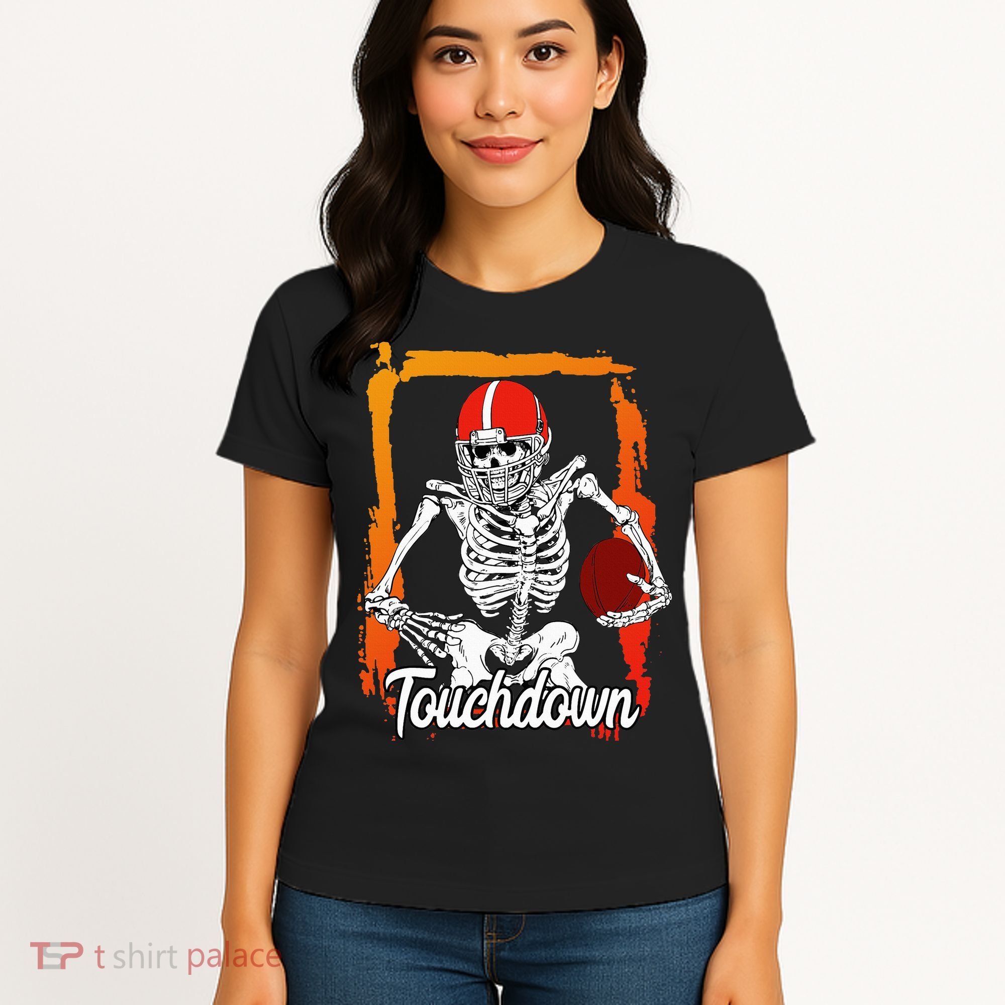 Football For Kids Halloween Skeleton Women's T-Shirt