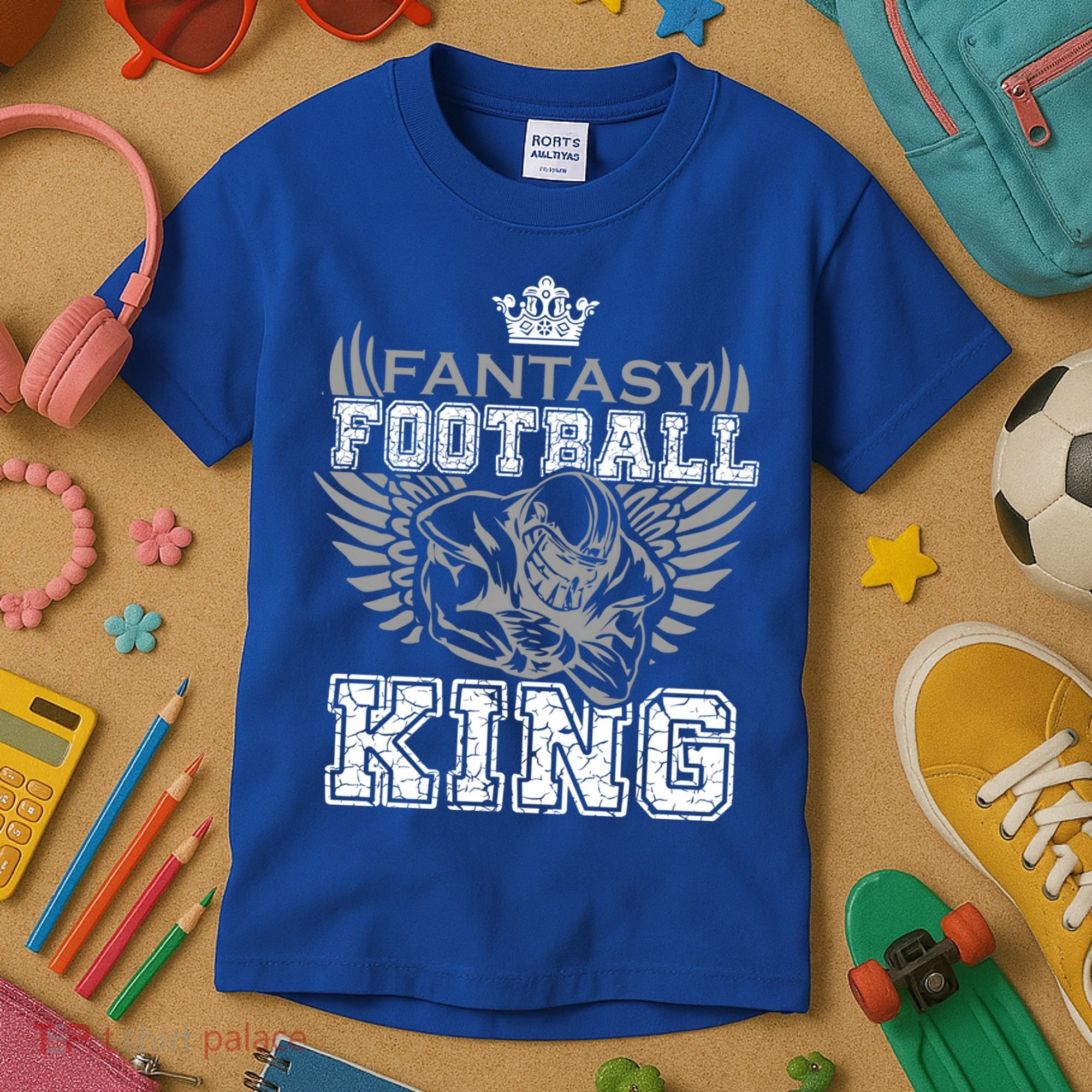 Fantasy Football King League Legend Draft Day Party Gift Kids T-Shirt
