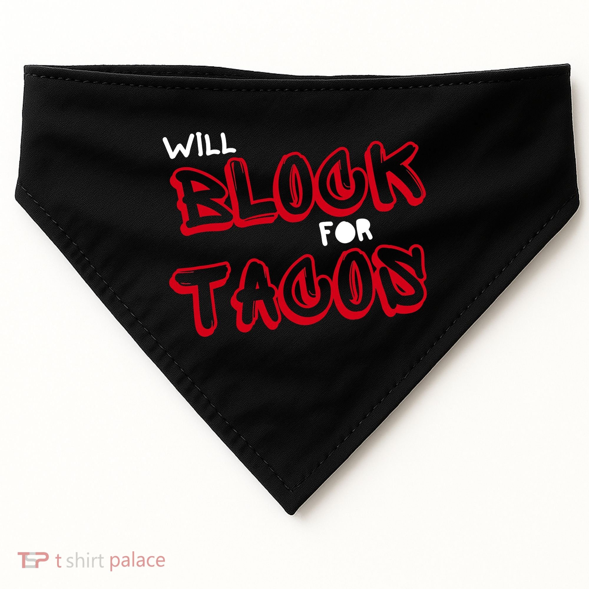 Funny Football Lineman Serving Pancakes Offensive Line USA-Made Doggie Bandana