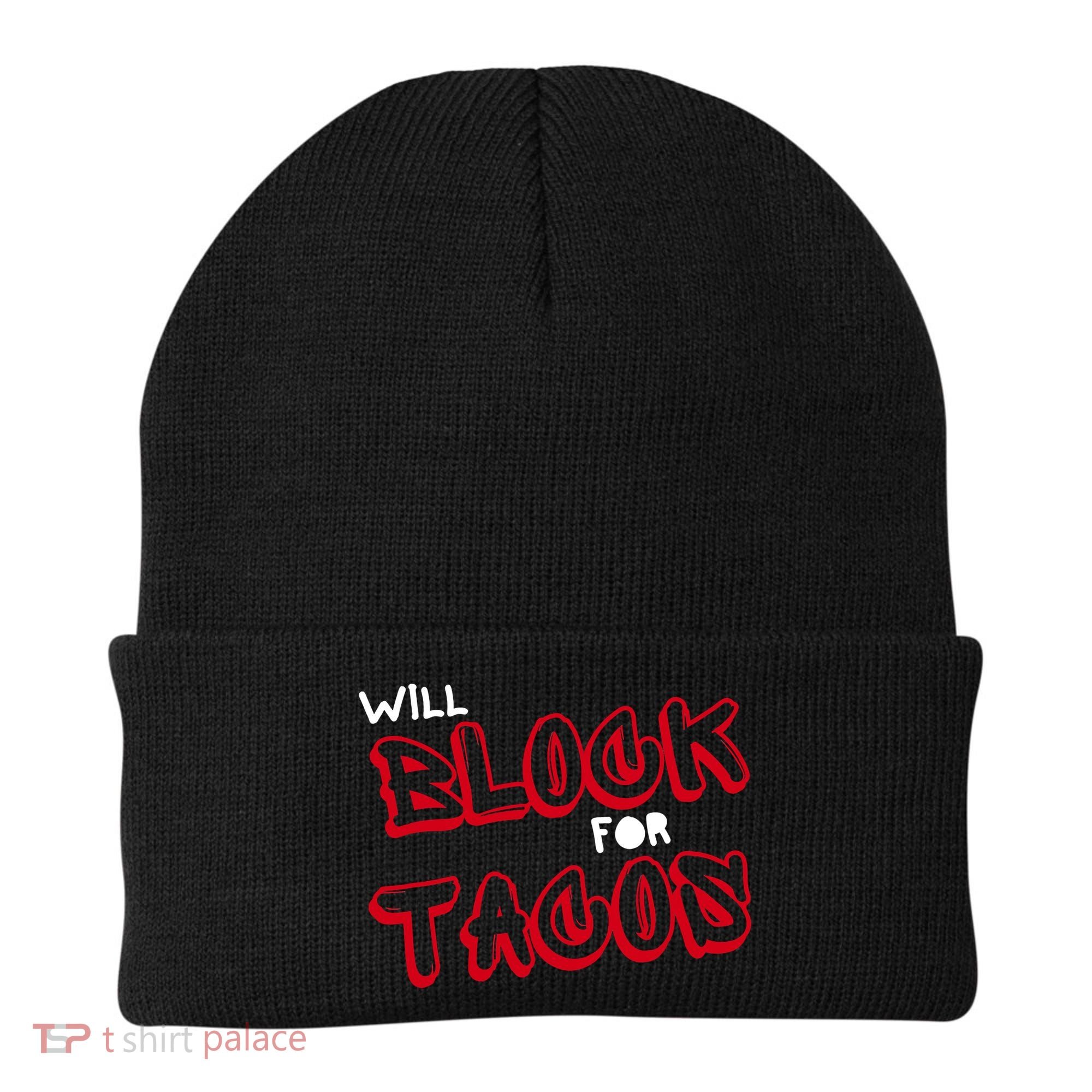 Funny Football Lineman Serving Pancakes Offensive Line Beanie